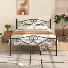 Metal Bed Frame Twin/Full/Queen Size with Headboard Under Bed Storage Steel Slat