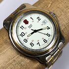 Vintage Victorinox Swiss Army Mens Two Tone Officers Date Quartz Analog Watch