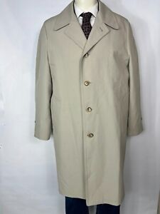 Vintage Trench Coat Removable Lining Cotton Wool Blend Men's 42 L
