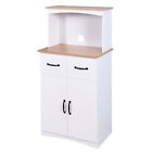 Kitchen Pantry Cabinet Microwave Cabinet With Storage Drawer Adjustable Shelf