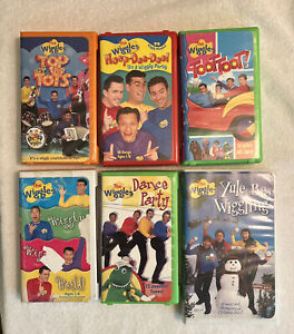 The Wiggles VHS Clamshell  Lot/Bundle of 6 Dance Party Toot Toot Top of the Tots
