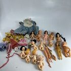 Vintage Lot Of Plastic Baby Dolls + Assorted Parts Clothes Mixed sizes