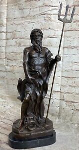 Poseidon God of The Sea Bronzed Sculpture Figurine Figure Statue Artwork Deal NR
