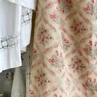 Printed linen curtain Antique French textile for hanging or upholstery pillows