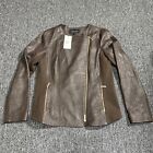 NWT Lafayette 148 New York 8 Cabro Leather Zip   $898 New