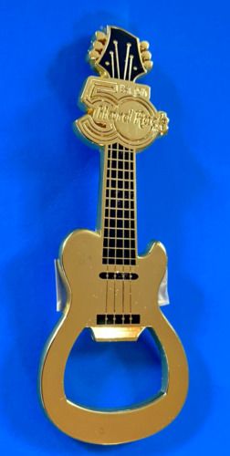 Hard Rock Guitar Bottle Opener Magnet 50th Anniversary-50 Years Open- METAL NWT