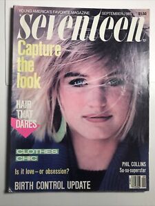 Seventeen Magazine September, 1985- Teen Fashion Birth Control, Phil Collins