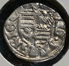 NGC AU 53 HUNGARY King Sigismund 1387-1437 AD Medieval Silver Denar Coin, SCARCE