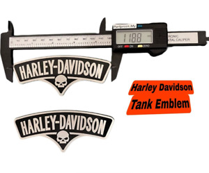 2 pcs Skull Harley Davidson Tank Emblem VINTAGE STYLE LOGO STICKER DECAL BADGE