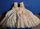 Set of 2 Porcelain Baby Dolls in Christening Gown- Doll is 4.5in /With Gown 10in