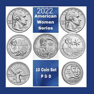 2022 P & D Women Series Quarters Full Set of 10 Coins UNC From US Mint