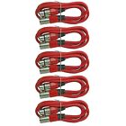5 RED 3 ft foot XLR pin male to female mic microphone shielded extension cable