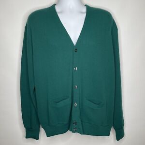 Vintage 80s Towncraft Green Cardigan Sweater Size XXL