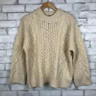 MADEWELL NWT Cable-Knit Oversized Antique Cream Sweater MEDIUM NO002