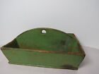 Antique Wood Knife Box / Carrier Old Green Paint