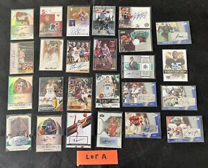 Lot of 25 Football and basketball autos/ relics, game used. You pick the lot