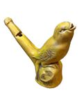 Vintage Yellow Red Marbled Celluloid Singing Canary Water Bird Whistle