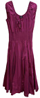 MSK Sleeveless Bright Pink Boho Tea Length Dress Elastic Waist Size 14