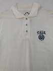 Vintage Yale University Polo Shirt Short Sleeve All White Cotton - Male S Large