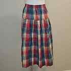 Vintage Country Suburbans Plaid A-line Midi Skirt size 12