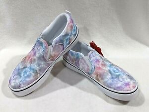 Vans Girl's Asher Heart Tie Dye Multi Canvas Slip On Skate Shoes-Asst Sizes NWB