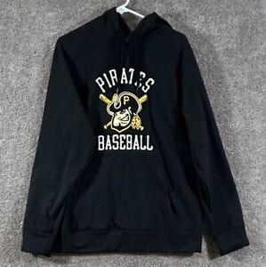 Pittsburg Pirates MLB Hoodie Mens Large Black Pullover Long Sleeve Sweatshirt A4