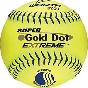Worth 12 SYCO Gold Dot Extreme / Classic M USSSA Slowpitch Softball Box of 12