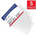 5-Pack Medicare Holder Protector Sleeves Clear PVC For Credit Card Business Card
