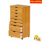 8 Drawer Rolling Cart Extra Wide Storage Craft Home Storage Organization Wood US