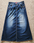 Style J long blue denim skirt size 30 A-line modest