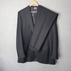 Brioni Suit 2 Button Black Blue Pinstripes Men's Size 46L 100% Wool 40X30 Pants