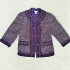 Vintage Tweed Blazer Jacket Purple Chico’s Jacket Lime Green Blue Size M L