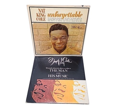 Nat King Cole Vinyl LP Lot of 2- Unforgettable & The Man And His Music VERY GOOD