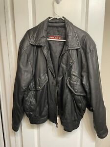 Phase 2 Leather Jacket Mens Large Black Used Vintage