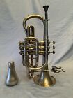 New ListingRARE 1902 ANTIQUE C.G. CONN WONDER CORNET  Horn With Accessories
