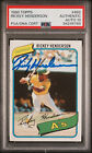 1980 A's Rickey Henderson signed ROOKIE card Topps #482 PSA AUTO 10 RC HOFer