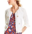 Cabi Piazza Jacket Linen Blend Double Breasted Button Down Cropped Size S EUC!!!