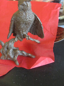 Vintage Bronze Avon Decorative Owl Figurine