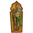 Vintage Russian Icon Noah Tablet Scroll Wood Hand Painted Russia Religious