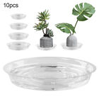 10x Clear Round Plastic Plant Pot Saucer Planter Water Drip Tray Base Plate Pack