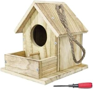 DIY Outdoor Wooden Bird Feeding Build House Window Feeder Birdhouse Protector