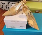 JIMMY CHOO Beige/Camel Suede & Leather Pointed Toe Slingback “Bambi”– Size 37
