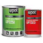 U-POL 2K Gray High-Build Urethane Primer 2251 + 2323 Med. Hardener Kit (1 Liter)
