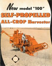 Allis Chalmers 100 Self-Propelled All-Crop Harvester Combine Brochure SP100 AC