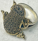 Sterling marcasite Ring FROG 14.3 Grams Size 8 Must See!!  Garden Botanical