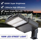 Led Parking Lot Pole Lights Fixture 100W Outdoor Shoebox Street Light 5000K IP65