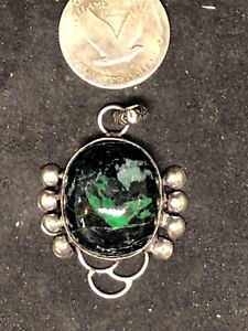Beautiful All-Natural 55ct High Dome Mawsitsit Jade Sterling Silver Pendant