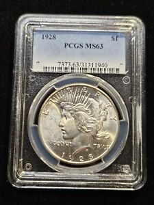 1928 P Silver Peace Dollar US $1 PCGS MS63 Key Date