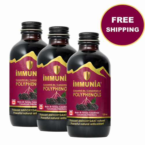 Immunia Elderberry juice and Antioxidant {Pack of 3 bottles of 120ml }