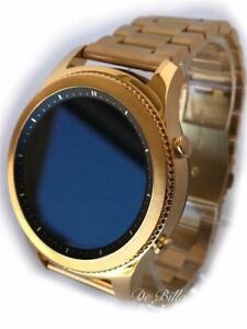 24K GOLD Plated Samsung Gear S3 Classic  Gold Link Band Smart Watch CUSTOM